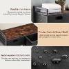 Large Rustic Brown & Black Laundry Basket with Wheels, 3 Compartments, 60L Capacity, Floor Mount, Laundry Room & Bathroom - 3 of 4