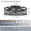 Gulches 18" Black Vintage Caged Ceiling Fan Light Quiet Operation, Remote Control, Industrial for Living Room, Bedroom, Kitchen (Bulb Not Included) - 4 of 4