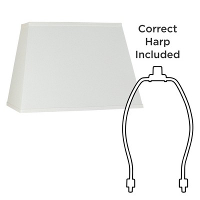 Ivory Linen Rectangular Lamp Shade with Brass Spider
