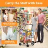 SKONYON Folding Shopping Cart with Swivel Wheels 110 lbs Weight Capacity - 4 of 4