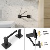 Itopfox 4-Piece Matte Black Bathroom Hardware Set - Stainless Steel & Zinc Alloy Wall-Mounted Towel Bar, Toilet Paper Holder, Towel Ring, Robe Hook - 3 of 4