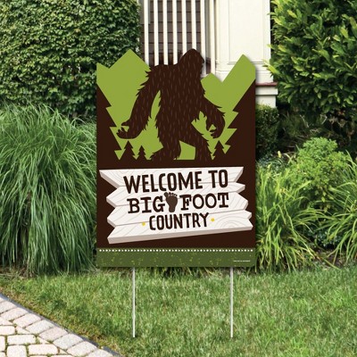 Big Dot of Happiness Sasquatch Crossing - Party Decorations - Bigfoot Party or Birthday Party Welcome Yard Sign