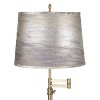 360 Lighting Westbury 36" Tall Large Traditional End Table Lamp Swing Arm Gold Antique Brass Finish Single Silver Gold Shade Living Room Bedroom - 2 of 4