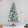 6FT Pre-Lit Snow Flocked Christmas Tree, Hinged Artificial Spruce with 300 LED Lights, 8 Modes & 790 Branch Tips for Holiday Décor - 2 of 4