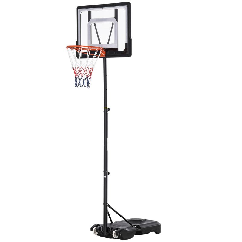 Soozier Portable Basketball Hoop System Stand with 33in Backboard, Height Adjustable 5FT-7FT for Indoor Outdoor Use, 4 of 9