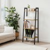 4-Tier Ladder Shelf, Storage Rack Bookcase with Steel Frame - 3 of 4