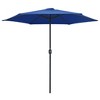 vidaXL Outdoor Parasol with Aluminum Pole 106.3 in.x96.9 in. Azure Blue - 2 of 4