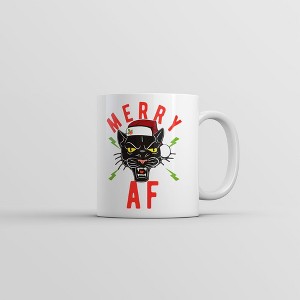 Crazy Dog T-Shirts Merry AF Mug Funny Christmas Kitten Graphic Coffee Cup-11oz - 1 of 4