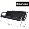 Kinsuite 3-Seat Office Reception Waiting Room Chairs - Guest & Reception Chairs, Black - 3 of 3