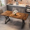 70.8 Inch Dining Table 6-8 Person, Kitchen Table with Heavy Duty Metal Legs - 4 of 4