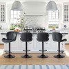 MAYEERTY Set of 2 PU Leather Bar Stools 360 Swivel Adjustable Height 24.8"-33.46" 300LBS Capacity - 2 of 4