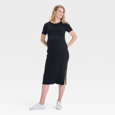 Short Sleeve Rib-Knit Midi Maternity Dress - Isabel Maternity by Ingrid & Isabel™