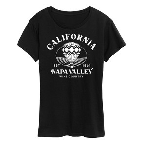Women's - Instant Message - California Napa Valley Hot Air Balloon Short Sleeve Graphic T-Shirt - 1 of 4