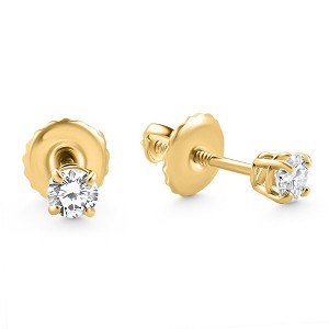 Pompeii3 1/4 Ct Diamond Screw Back Studs 14k Yellow Gold Lab Created Eco Friendly - 1 of 4