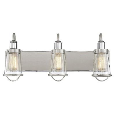 Savoy House Lansing 3 - Light Vanity in  Satin Nickel/Polished Nickel