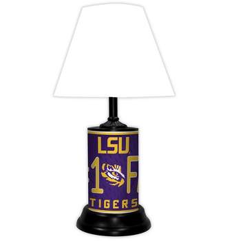 NCAA 18-inch Desk/Table Lamp with Shade, #1 Fan with Team Logo, LSU Tigers