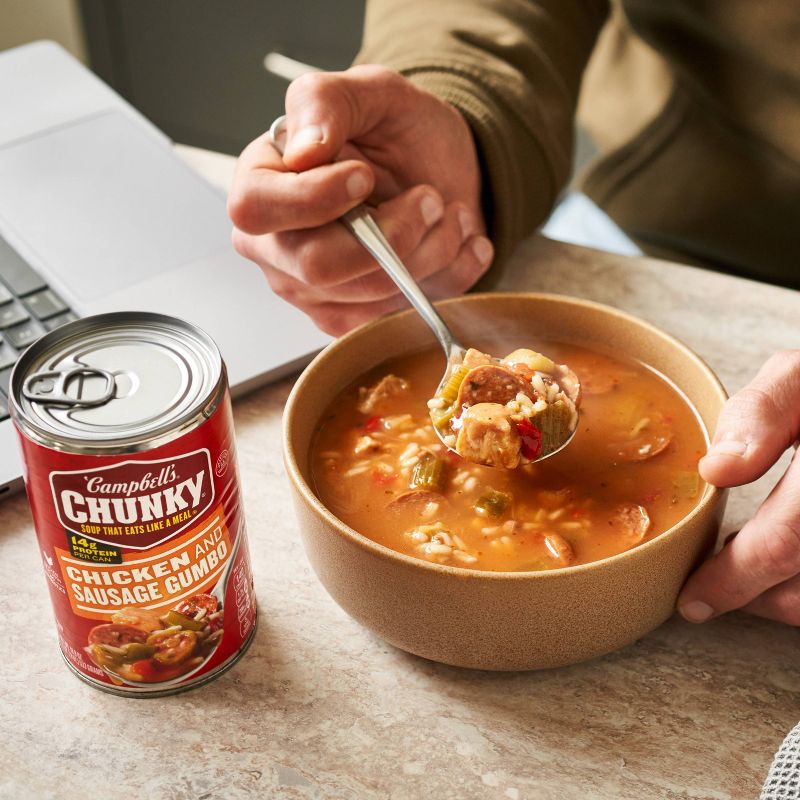 Campbell&#39;s Chunky Chicken &#38; Sausage Gumbo Soup - 18.8oz, 3 of 16