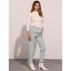 INSPIRE CHIC Women's Vintage Tartan Plaid Elastic Waist Straight Long Trousers - 2 of 4