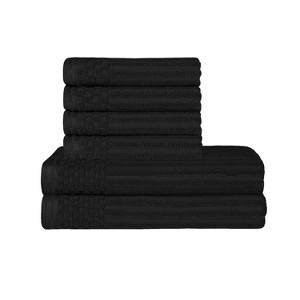 Modern Ribbed Cotton  Assorted Towel Set by Blue Nile Mills - 1 of 4