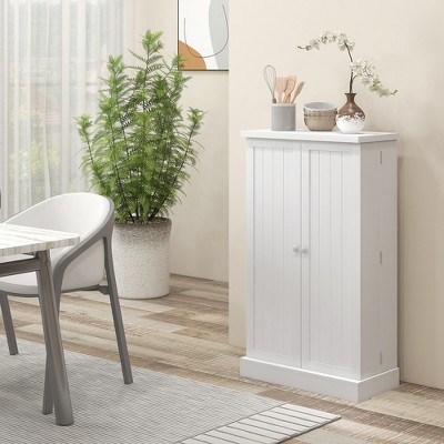 White Recessed Panel 41" Kitchen Pantry with Adjustable Shelves
