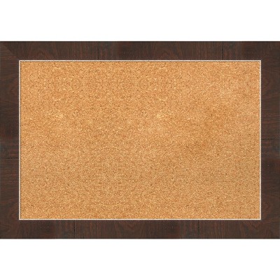 Wildwood Brown Narrow Framed Cork Bulletin Board 27" x 19"