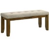 Vynxaria 47.6"W Contemporary Tufted Bench Soft Neutral Fabric Upholstery, Brown Finish, 1pc Only (Simple Assembly) - 4 of 4