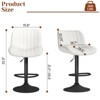 Hooseng Upholstered Bar Chairs, Bar Stools Set of 2 with Black Metal Legs, Backs and Footrest Counter Height Bar Stools, Modern Bar Chair - 2 of 4