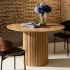 Mid Century Modern MDF Dining Room Pedestal Table,Farmhouse Round Kitchen Dining Dinner Table,Imitation Solid Wood Design Side Table-Coolbibila - 2 of 4