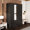 FUFU&GAGA Modern Simple Style Large Capacity Wardrobe: Multi-functional Partition Armoire Family Clothes Storage Needs - 2 of 4