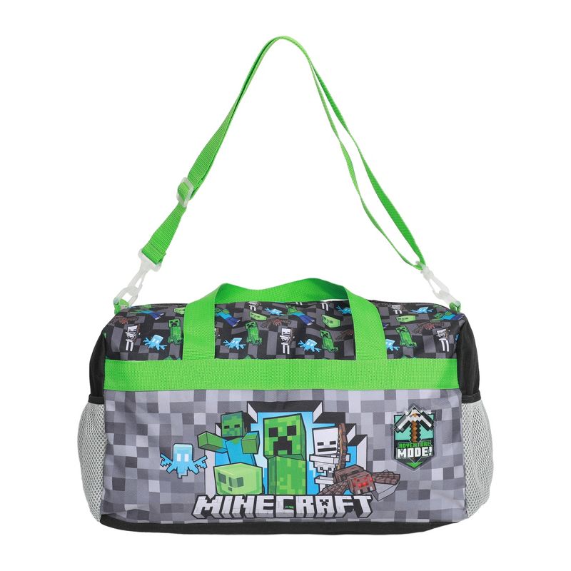 Minecraft Creeper 4-Piece Green Youth Kids Boys Duffle Bag Set, 2 of 7