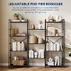 4 Tier Bookcases, Triple Wide Industrial Bookshelf, 62 x 54 x 10'' Steel Bookshelf, Display Storage Bookshelves for Living Room, Bedroom, Home, Office - 4 of 4