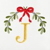 Linum Home Textiles Christmas MISTLETOE MONOGRAM - Embroidered Luxury 100% Turkish Cotton Hand Towels (Set of 2) - 3 of 3