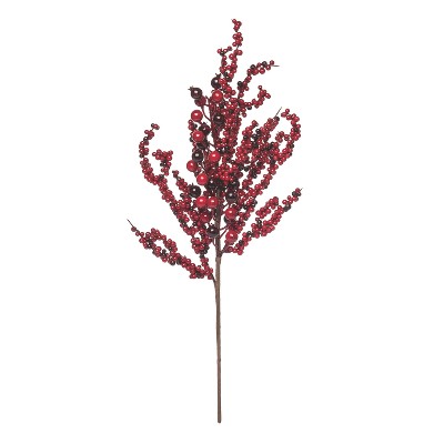 Transpac Foam 24 in. Red Christmas Merry Berry Pick