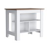 Kitchen Island with Three Shelves and Four Legs - 2 of 4