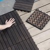 Syemin Carpet Tiles 30 PCS Garden Patio Floor Tiles, Square Outdoor Flooring for Patio, Pool Side, Composite Interlocking Deck, Brown, 12"*12"*0.75" - 4 of 4