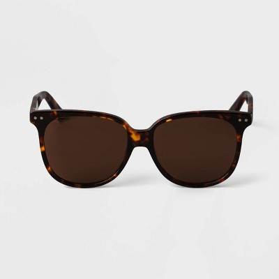 Women's Tortoise Print Acetate Cat Eye Sunglasses - A New Day™ Brown