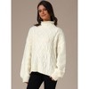 INSPIRE CHIC Women's Turtleneck Oversize Long Sleeves Casual Knit Sweater - 2 of 4