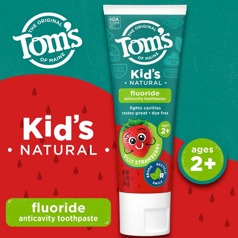 Tom's of Maine Silly Strawberry Children's Anticavity Toothpaste - 5.1oz , 4 of 10