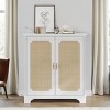 Rattan Sideboard Buffet Cabinet with Adjustable Shelves,31'' Boho Storage Console Table for Entryway Living Room-Baofuwish - 2 of 4