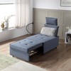 DOMETOUR 3 in 1 Sofa bed,Speaker Chair, Reclining Sleeper Sofa Bed, Futon with Bluetooth Speaker 2 USB Port, Phone Holder Accent Chair Faux Fur Pillow - 3 of 4