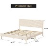 homfan Modern Velvet Upholstered King Bed Frame with Adjustable Headboard, Noise Free Wooden Slats Support Platform Bed, No Box Spring Needed - 2 of 4