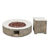 42/56 inch Outdoor Magnesium Oxide Fire Pit Table Propane for Outside Patio with Tank Cover - 2 of 4