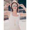 12 Pieces Long Pendant Necklace Set Y Tassel Leaf Circle Bar Necklace for Women - 2 of 4