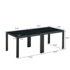 NicBex 23.23"Modern Tempered Glass Finish Coffee Table Combo for Living Room,Set of 2,Versatile End Tablewith Metal Legs,180lbs Max - 2 of 4