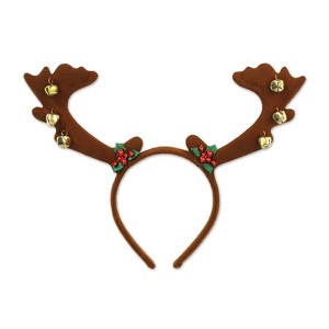 Beistle Reindeer Antlers w/Bells, (2/Pkg) Multicolored - 1 of 1