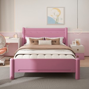 GDFStudio Pansy Wood Platform Bed Frame with Headboard - 1 of 4