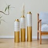 FURNIinspire Decorative Vases 3 Piece Floor Metal Vase Modern Decoration Home Droplet Shaped Large Glazed Metal Vase, Gold, 5.59"*5.59"*32.6" - 4 of 4