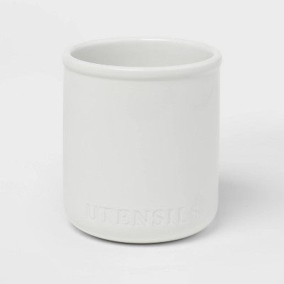 Ceramic Utensil Holder, Ceramic Kitchen Utensils, Light Gray