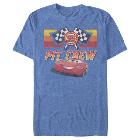 Men's Cars Pit Crew Team T-shirt - Ocean Blue Heather - X Large : Target