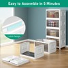 Molysoul 4 Tier Storage Bins with Lids, 23QT Stackable Closet Organizers and Storage with Wheels, Folding Storage Boxes for Home,Office,White - 4 of 4